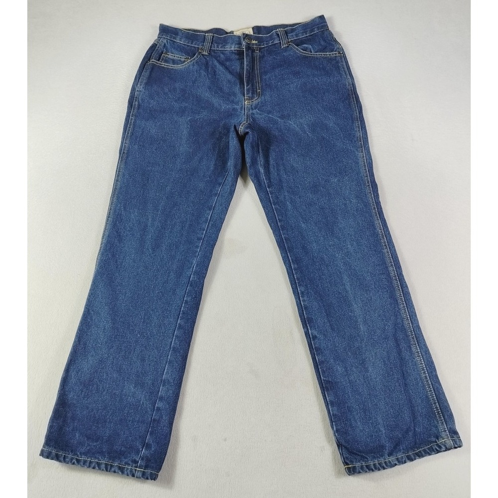 Red Head Brand Co Jeans Mens 34x32 Blue Flannel Lined‎ Cabincore Lumberjack